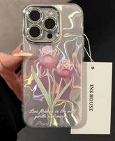 New Floral Gredient Case W/ Lens Protection For IPhone